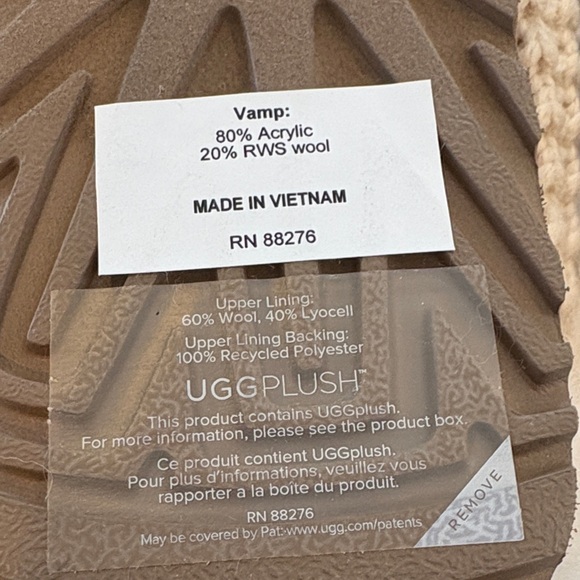 UGG Women's Knitted Cream and Tan Slippers - Picture 3 of 5